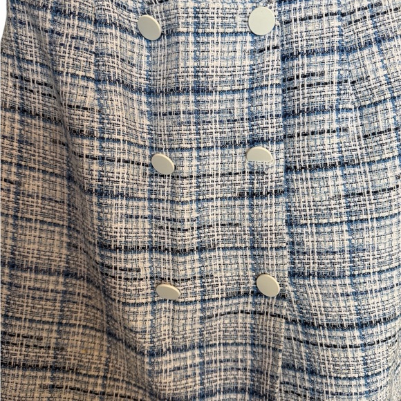 Zara Blue & White plaid Tweed Pinafore Dress - Picture 4 of 6